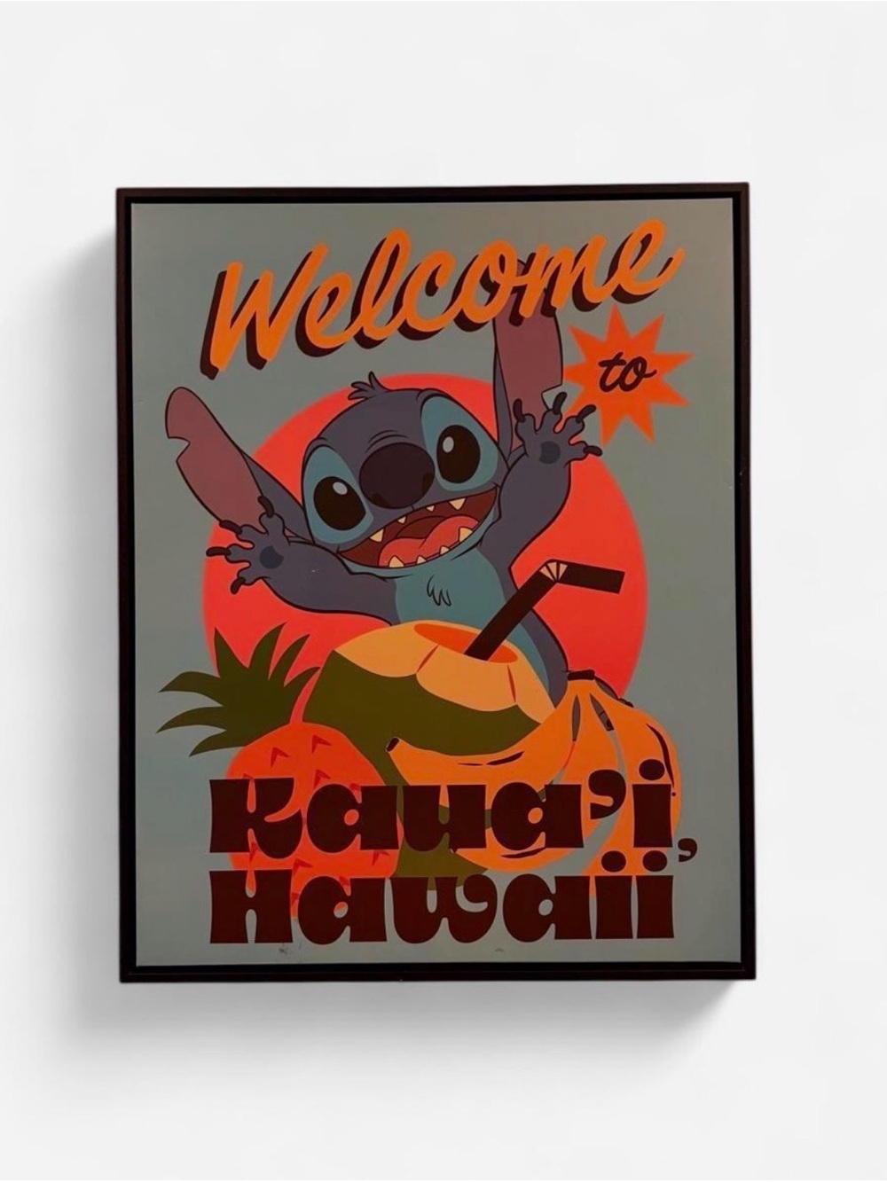 Disney Stitch Hawaii Poster - Blue, Pink, Yellow, Green, Orange, Brown